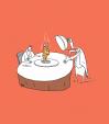 Cartoon: enjoy yuor meal! (small) by Mohsen Zarifian tagged head restaurant delicious