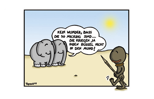 Cartoon: Mickrig (medium) by Marcus Trepesch tagged cartoon,africa,comic,elephant,desert