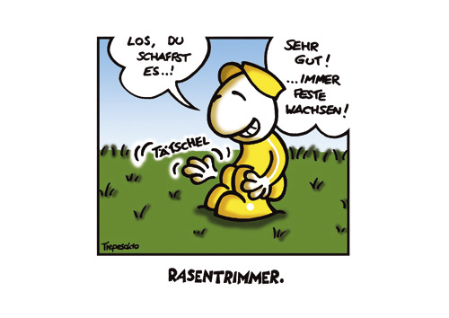 Cartoon: rasentrimmer (medium) by Marcus Trepesch tagged nature,lawn,sports