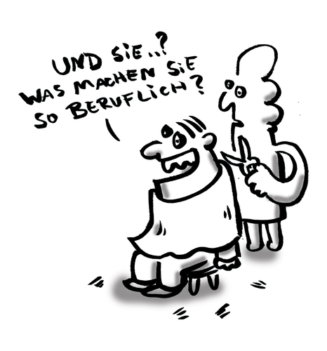 Cartoon: Beim Frisör (medium) by Ludwig tagged frisör,salon,haare,schneiden,haarschnitt