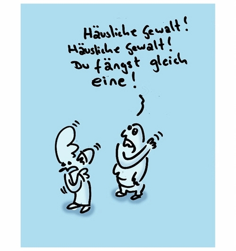 Cartoon: Häusliche Gewalt (medium) by Ludwig tagged häusliche,gewalt,frauen,männer,domestic,violence,ehepaar