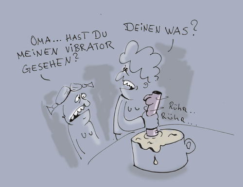 Cartoon: Rührstab (medium) by Ludwig tagged dildo,vibrator,oma,kochen,rühren,tochter