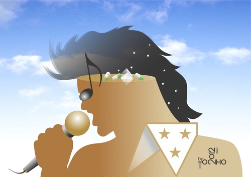 Cartoon: A la ELVIS (medium) by Tonho tagged memory,elvis,drogs