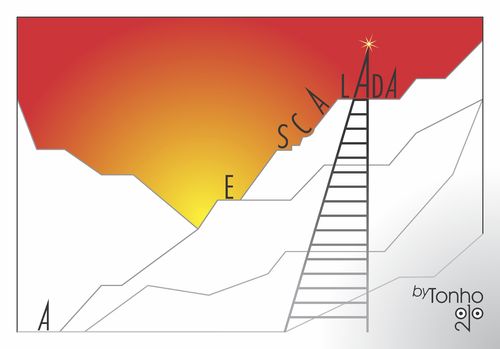 Cartoon: climbing (medium) by Tonho tagged stair