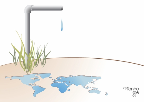Cartoon: Drop of water (medium) by Tonho tagged water,of,drop
