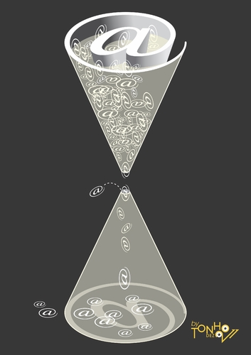 Cartoon: hourglass (medium) by Tonho tagged arroba,time,hourglass