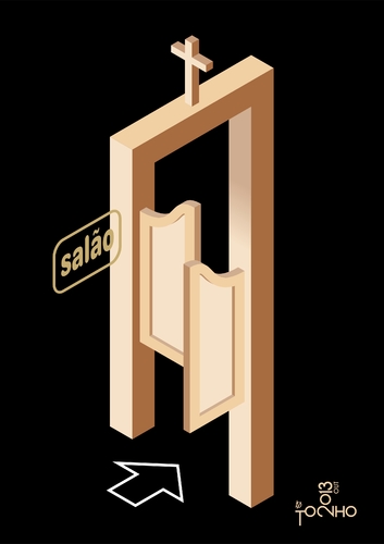 Cartoon: Saloon a la Escher (medium) by Tonho tagged escher,penrose,saloon