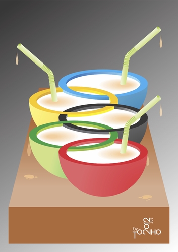 Cartoon: tea with milk (medium) by Tonho tagged milk,olympic,tea