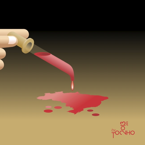 Cartoon: Violence (medium) by Tonho tagged violence,blood,drop,brazil,world,death