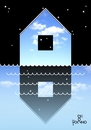 Cartoon: The Lake House (small) by Tonho tagged lake,hous,night,day