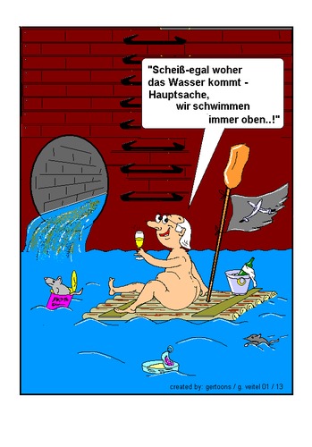 Cartoon: immer schön oben bleiben gertoo (medium) by gert montana tagged redensart,immer,oben,schwimmen,scheissegal