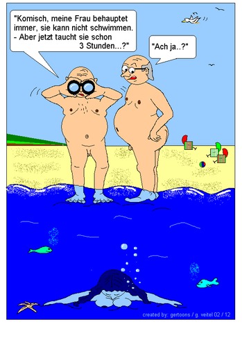 Cartoon: Sylt Strandleben gertoons (medium) by gert montana tagged strand,sylt,fkk,strandleben,strandgespräch,gertoons