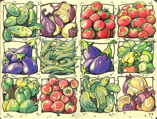 Cartoon: Farmers Market (medium) by rudat tagged vegetables,market