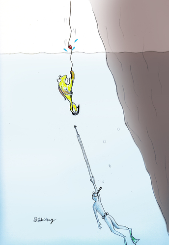 Cartoon: diver (medium) by aytrshnby tagged diver