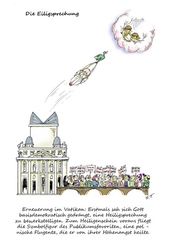Cartoon: Die Eiligsprechung (medium) by Simpleton tagged volksbegehren,papst,kirche