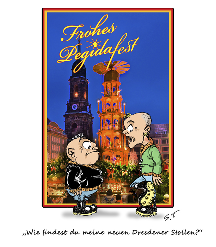 Cartoon: Dresdener Stollen (medium) by Simpleton tagged pegida,springerstiefel,stiefel,neonazis,weihnachtsmarkt,striezelmarkt,stollen,dresdener,dresden