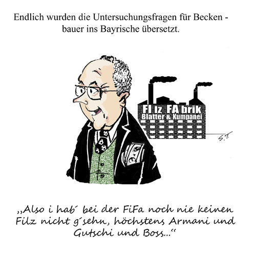Cartoon: Kaiserschmarrn (medium) by Simpleton tagged korrruption,filz,ethikkommission,fifa,blatter,sklaven,beckenbauer,franz