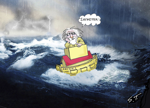 Cartoon: Regentief Noah (medium) by Simpleton tagged sintflut,noah
