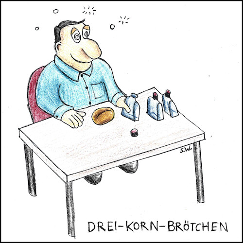 Cartoon: Gesundes Frühstück (medium) by Storch tagged alkohol,schnapps,flachmann,gluten