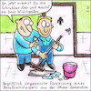 Cartoon: Berufseinsteiger (small) by Storch tagged wischgeste,schrubber,reinigung,eimer,toilette,fliesen,iphone,smartphone,tablet