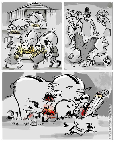 Cartoon: Money box farm (medium) by hopsy tagged money,box,farm,pigsticking
