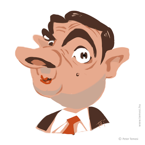Cartoon: Mr. Bean (medium) by hopsy tagged mrbean,rowanatkinson,actor,fingerpainting,ipadair,sketchclub,caricature,portrait,digital,petertemesi,temesi