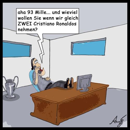 Cartoon: Mengenrabatt (medium) by Anjo tagged cristiano,ronaldo,transfer,spieler,fussball,geld