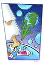 Cartoon: The creation (small) by Giacomo tagged creation god universe big bang planets colors kick tempera green giacomo cardelli