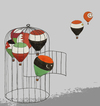 Cartoon: arab revolution (small) by No tagged tunisie egypte libye iran yemen oman jordanie barhein
