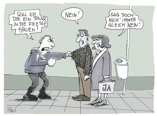 Cartoon: Ewige Neinsager (medium) by POLO tagged ja,nein,mann,frau,ja,nein,mann,frau