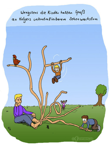 Cartoon: Holger (medium) by Frank Zimmermann tagged holger,vogel,cartoon,fcartoons,kind,kinder,spielen,baum,wiese