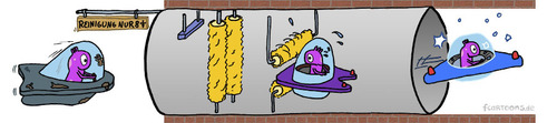 Cartoon: UFO-Waschanlage (medium) by Frank Zimmermann tagged shield,schild,sauber,clean,system,wash,car,fliegen,reinigung,waschanlage,alien,ufo