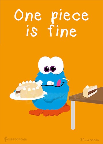 Cartoon: Woopeh with torte (medium) by Frank Zimmermann tagged blue,cake,cartoon,chocolate,illustration,monster,plate,table,fcartoons,marzipan,tart,sweet,tongue,teeth,tooth,eyes,smile,fun