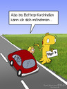 Cartoon: Bielefeld (small) by Frank Zimmermann tagged bielefeld,anhalter,auto,car,alien,gelb,wiese,straße,street,daumen,thumb,rigel,seven