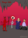 Cartoon: Manager Hölle (small) by Frank Zimmermann tagged manager,hölle,hell,teufel,devil,apple,iphone,suitcase,cry,evil,grin,red,cartoon,fcartoons,business