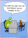 Cartoon: REQUEST (small) by Frank Zimmermann tagged chair dayfly desk fly office request turtle
