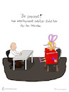 Cartoon: tip for job interview (small) by Frank Zimmermann tagged tip for job interview present pun girl woman table advise ribbon blond boss bald old shoes chair