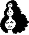 Cartoon: Cathy Big 3 Head (small) by sam seen tagged head
