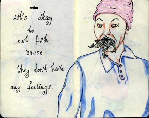 Cartoon: fishy (medium) by fake_glue tagged liner,pencils,moleskine