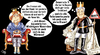 Cartoon: Queen Mutti vs. Kini Hoast (small) by Suley tagged cdu,csu,angela,merkel,bundeskanzlerin,horst,seehofer,bayern,partei,kritik,politik,freistaat,koalition,christlich,soziale,union,suley
