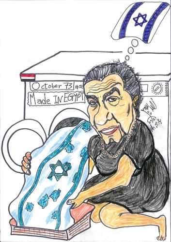 Cartoon: GOLDA MAER (medium) by AHMEDSAMIRFARID tagged caricature,cartoon,october,maer,golda,israel,farid,samir,ahmed