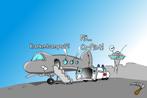 Cartoon: Co-Pilot (medium) by RuhrpottArt tagged germanwings,absturz,flugzeug,psychiatrie