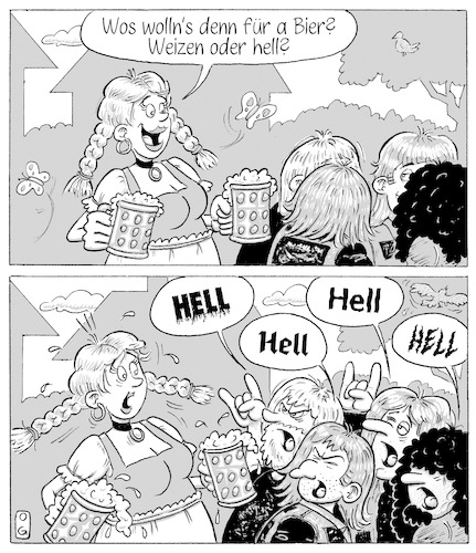 Cartoon: Hell (medium) by Oliver Gerke tagged oktoberfest,heavy,metal