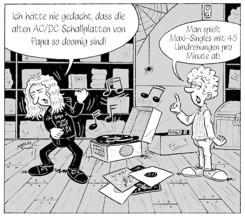 Cartoon: Maxi Singles (medium) by Oliver Gerke tagged lp,vinyl