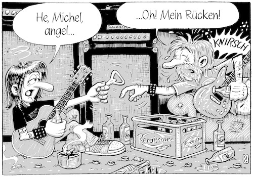 Cartoon: Michelangelo (medium) by Oliver Gerke tagged bier,musiker