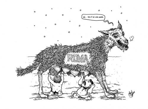 Cartoon: La Lupa (medium) by alexdantas tagged wolf,romulo,remo