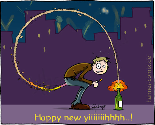 Cartoon: Silvesterrakete (medium) by Hannes tagged happynewyear,frohesneues,prostneujahr,silvester,newyearseve,rakete,firecracker,feuerwerk,firework