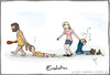Cartoon: Evolution (small) by Hannes tagged evolution,männer,mann,frauen,frau,geschlechterkampf,steinzeit,abschleppen,sie,er,wettkampf