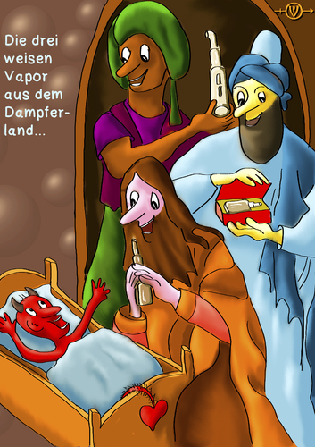Cartoon: Vapor 37 (medium) by PuzzleVisions tagged puzzlevisions,electronic,zigarette,cigarette,vapor,dampfen