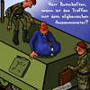 Cartoon: Diplomaten im Bundeswehr Camp (small) by PuzzleVisions tagged puzzlevisions,bundeswehr,army,afghanistan,diplomaten,camp,diplomats,federal,armed,forces,ambassador,botschafter,auswärtiges,amt,foreign,affairs